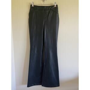 SPANX Luxe Faux Leather Flare Wide Leg Pull-On Pants Black Women’s Medium